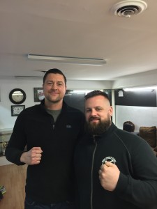 Hypnotist-Jeff-Jordan-and-Professional-MMA-Fighter-Joe-Stripling - MyMMANews Hypnotist Jeff Jordan (left) and CFFC heavyweight Joe Stripling