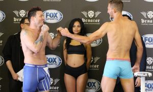 jason-miller-luke-barnatt-venator-fc-3-weigh-in - MyMMANews Jason Mayhem Miller weighed in at 209 pounds for Venator FC 3
