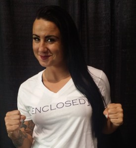 UFC women's bantamweight fighter Ashlee Evans-Smith at the MMA Classic Fan Expo. Use code “MyMMANews” at checkout by Oct. 15 to save 15% on your order.