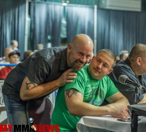 Bob surprises me while commentating at WCC 15, December 5, 2015.