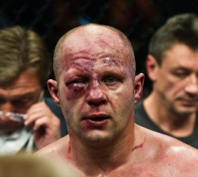 Fedor after fight with Antonio "Bigfoot" Silva