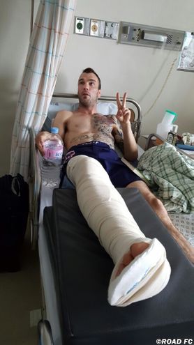 George Roop breaks leg in Seoul, South Korea.