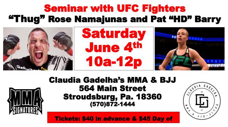 Rose Namajunas and Pat Barry seminar in Stroudsburg